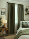 Valencia Blockout Lined Pencil Pleat Curtains - Moss