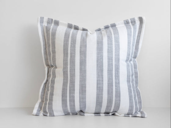 Laguna Stripe Filled Cushion - Light Grey/White