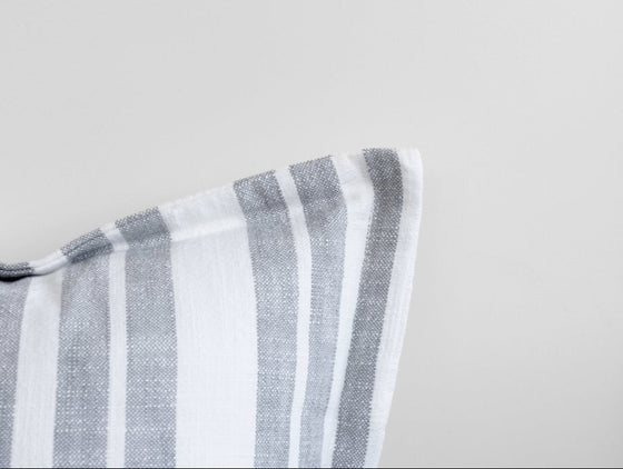 Laguna Stripe Filled Cushion - Light Grey/White