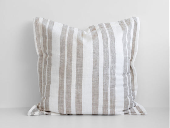 Laguna Stripe Filled Cushion - Beige/White