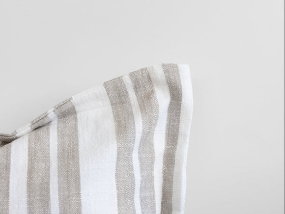 Laguna Stripe Filled Cushion - Beige/White