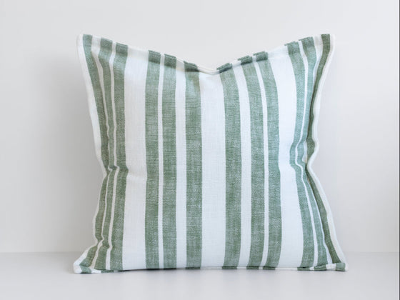 Laguna Stripe Filled Cushion - Mint/White