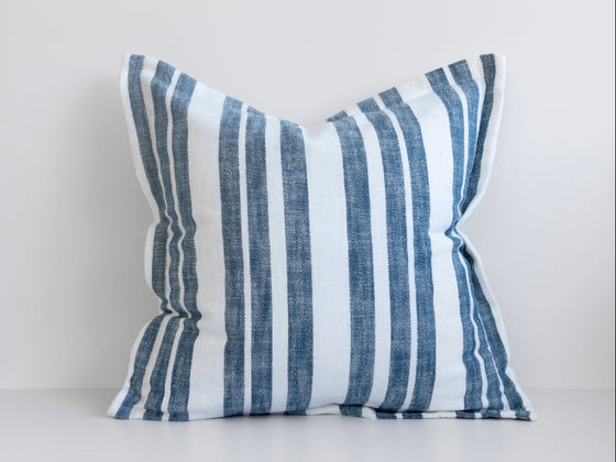 Laguna Stripe Filled Cushion - Peacock/White