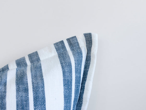 Laguna Stripe Filled Cushion - Peacock/White