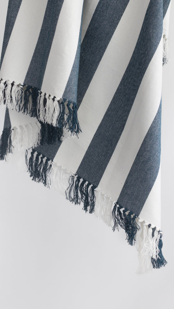 Coronado Stripe Throw - Peacock/White