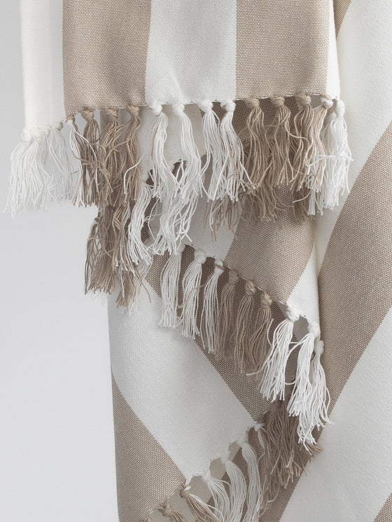 Coronado Stripe Throw - Beige/White