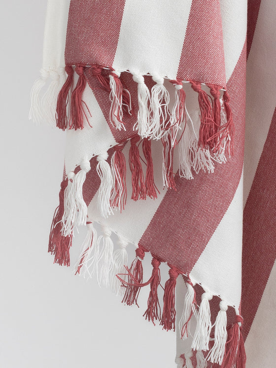 Coronado Stripe Throw - Brick/White