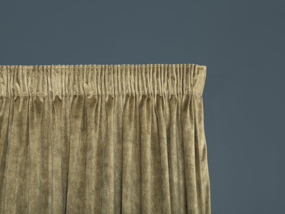 Glenorchy Velvet Recycled Ready Made Curtains - Olive