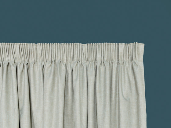 Nevis Blockout Pencil Pleat Curtains - Seagrass