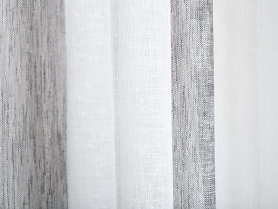 Raglan Stripe Sheer Fabric - Pebble
