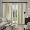 Valencia Blockout Lined Pencil Pleat Curtains - Oyster