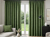 Valencia Blockout Lined Pencil Pleat Curtains - Moss