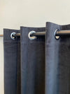 Remy Recycled Velvet Eyelet Ready Made Curtains - Graphite