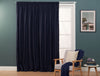 Herringbone II French Navy Blockout Pencil Pleat Curtains