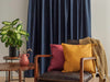 Herringbone II French Navy Blockout Pencil Pleat Curtains