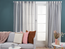  Montserrat Stripe Sheer Curtains - Smoke/White/Grey