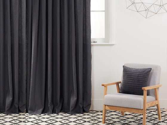 Montrose Lined Pencil Pleat Curtains - Charcoal