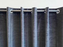  Remy Recycled Velvet Eyelet Ready Made Curtains - Graphite