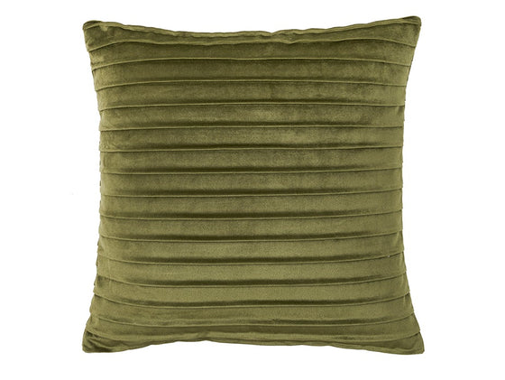 Pintuck Velvet Olive Cushion Cover