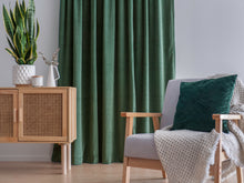  Remy Recycled Velvet Pencil Pleat Ready Made Curtains - Emerald